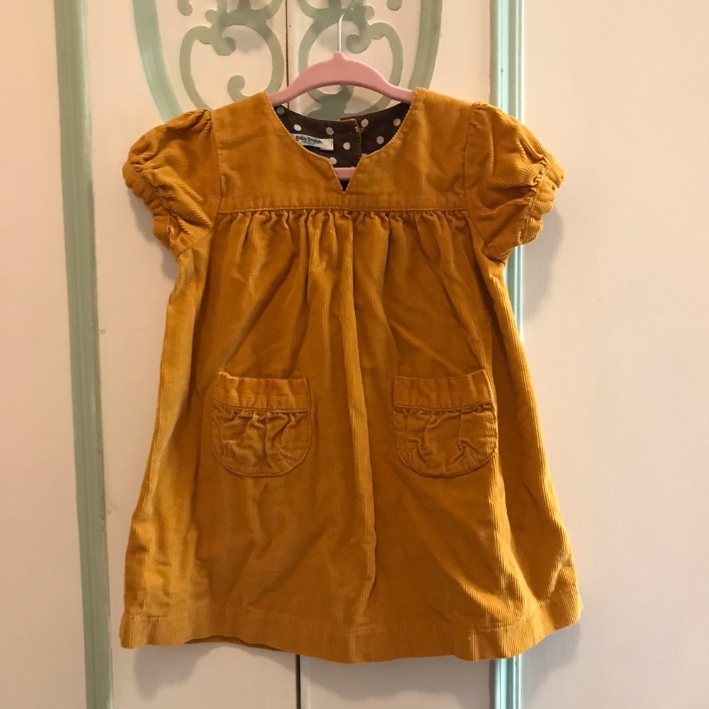 Baby Boden mustard corduroy dress